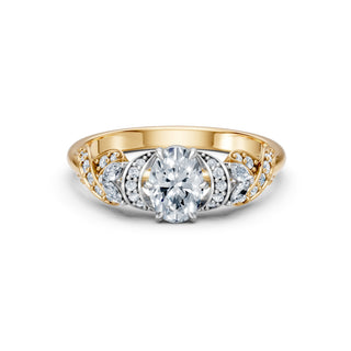 Marielle engagement ring in two-tone gold with a lab-grown diamond centre stone