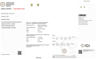 Radiant Cut 2.90 Carat Lab-Grown Diamonds Fancy Vivid Yellow Earrings | IGI Certified | 3.06 Gram 14K White and Yellow Gold | End Date: 08/03/2026