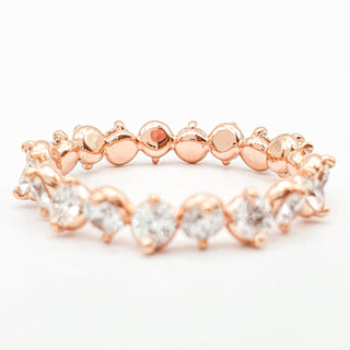 Eternity Ring 1.87 Carat Round Brilliant – Lab Grown Diamonds – 2.13 Gram 14K Rose Gold – 20 Side Stones