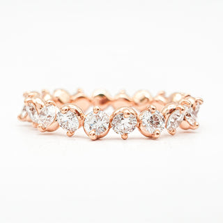 Eternity Ring 1.87 Carat Round Brilliant – Lab Grown Diamonds – 2.13 Gram 14K Rose Gold – 20 Side Stones
