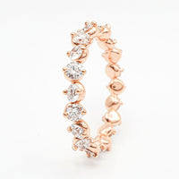 Eternity Ring 1.87 Carat Round Brilliant – Lab Grown Diamonds – 2.13 Gram 14K Rose Gold – 20 Side Stones