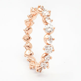 Eternity Ring 1.87 Carat Round Brilliant – Lab Grown Diamonds – 2.13 Gram 14K Rose Gold – 20 Side Stones