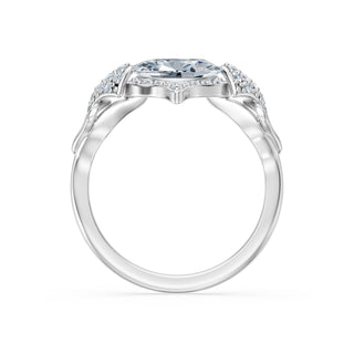 Colette engagement ring in 14K white gold with an east-west oval lab-grown diamond and pavé wings