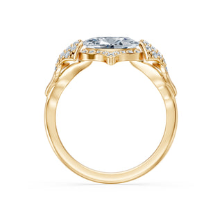 Colette engagement ring in 14K yellow gold with an east-west oval lab-grown diamond and pavé wings