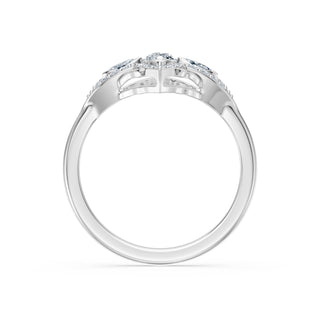 Estelle engagement ring in 14K white gold with a marquise lab-grown diamond in a pointed star setting