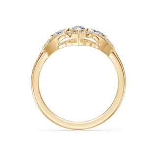 Estelle engagement ring in 14K yellow gold with a marquise lab-grown diamond in a pointed star setting